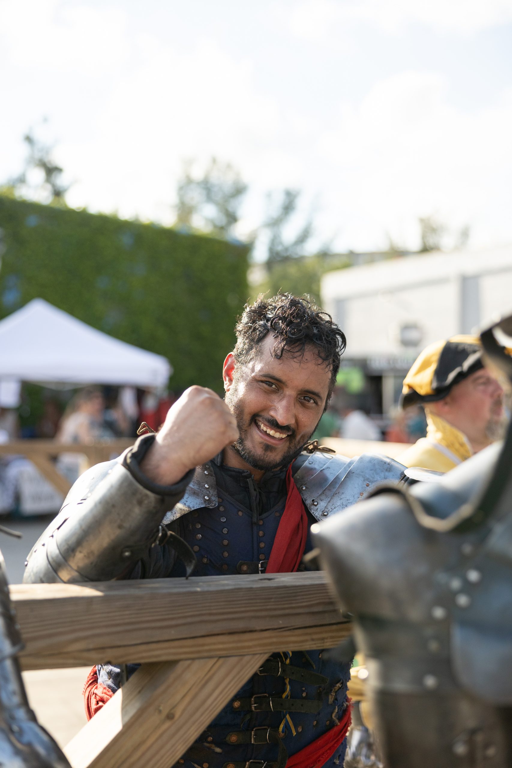 Buhurt fighter in full armor